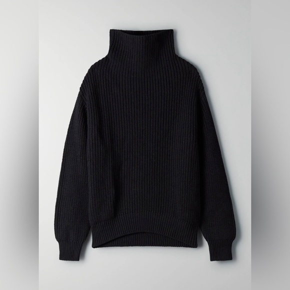 Aritzia Wilfred Montpellier Knit Turtleneck 100% Wool Size XS Oversized - Picture 4 of 14